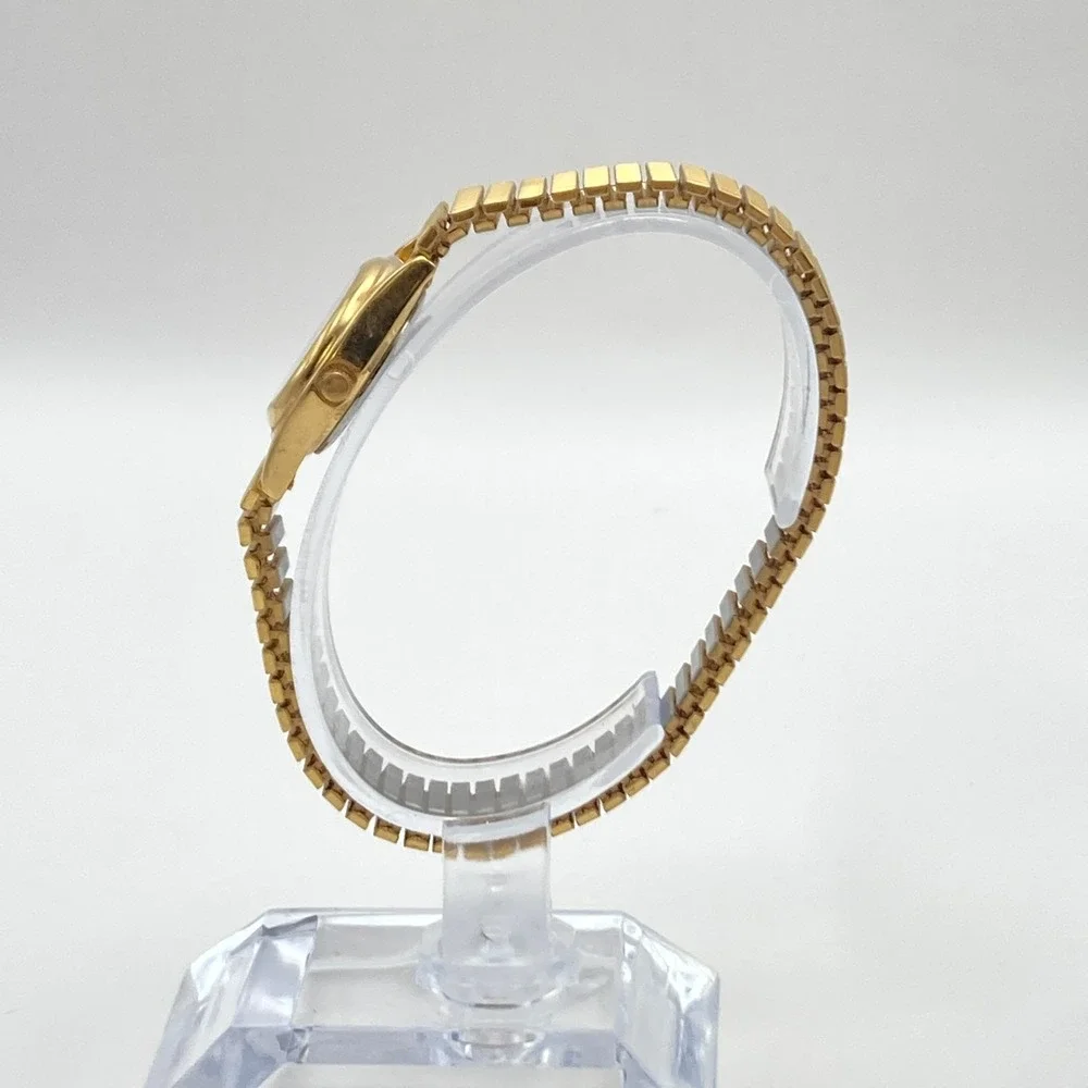 Vintage Armitron Womens Watch 20mm Gold Tone Stretch Band New Battery SMALL 5.75